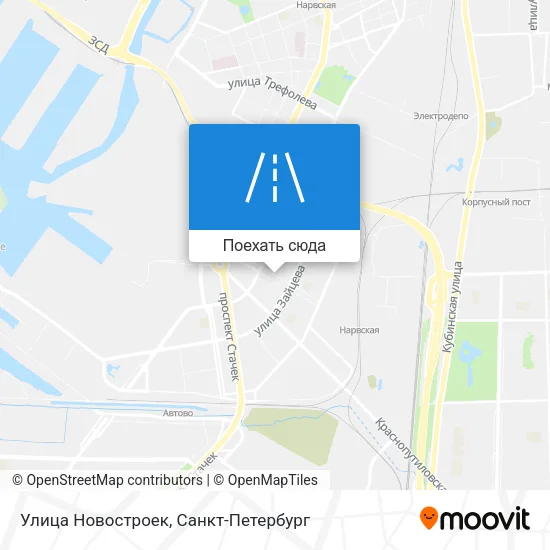 Карта Улица Новостроек