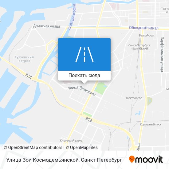 Карта Улица Зои Космодемьянской