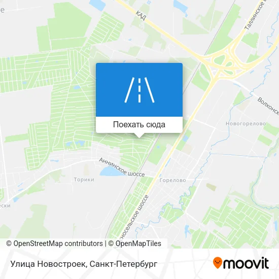 Карта Улица Новостроек