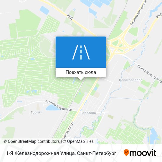 Карта 1-Я Железнодорожная Улица