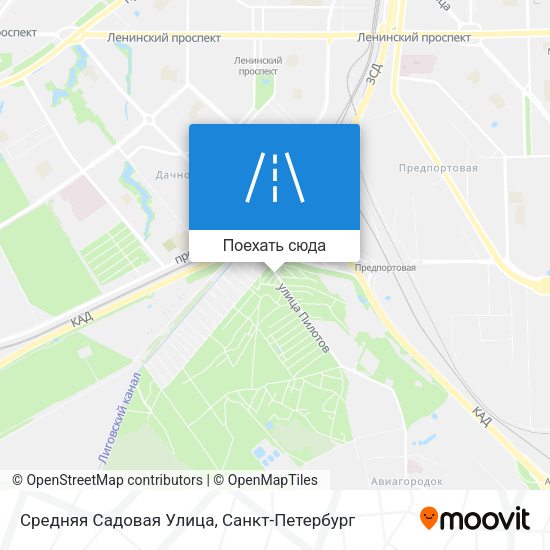 Карта Средняя Садовая Улица