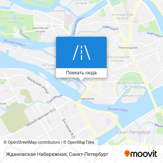 Карта Ждановская Набережная
