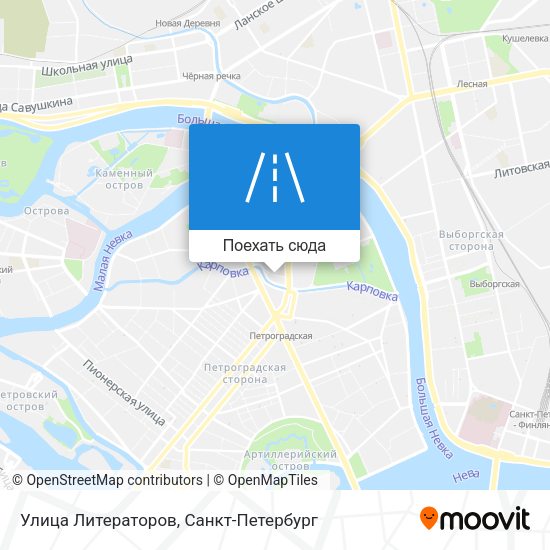 Карта Улица Литераторов