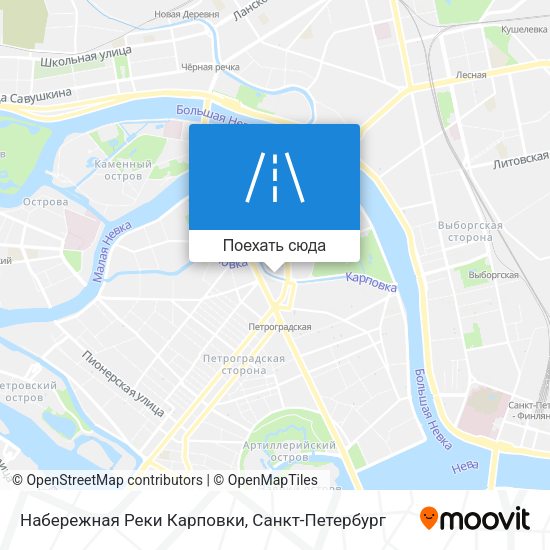 Карта Набережная Реки Карповки