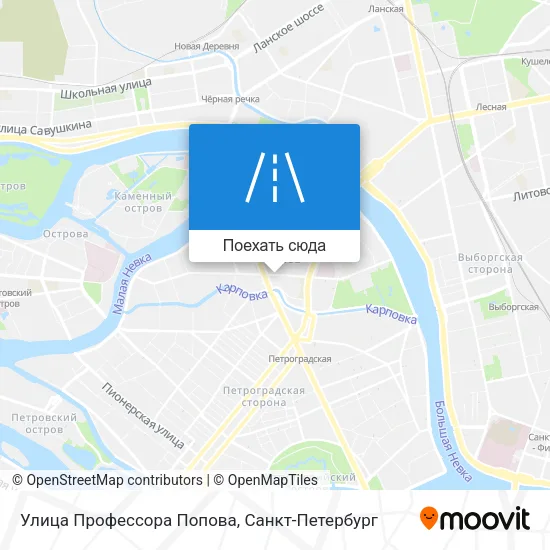 Карта Улица Профессора Попова