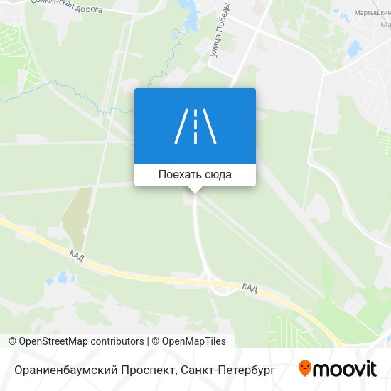 Карта Ораниенбаумский Проспект