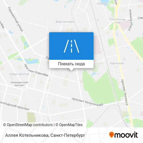 Карта Аллея Котельникова