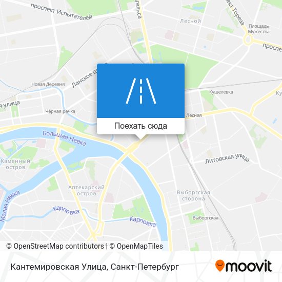 Карта Кантемировская Улица