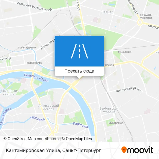 Карта Кантемировская Улица