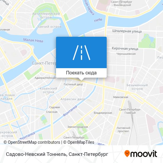 Карта Садово-Невский Тоннель