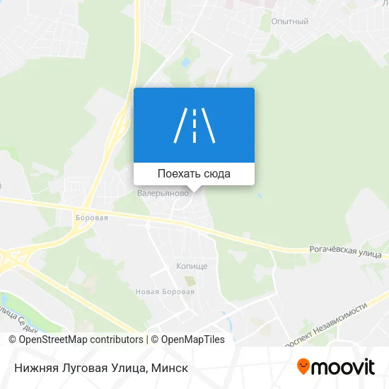 Карта Нижняя Луговая Улица