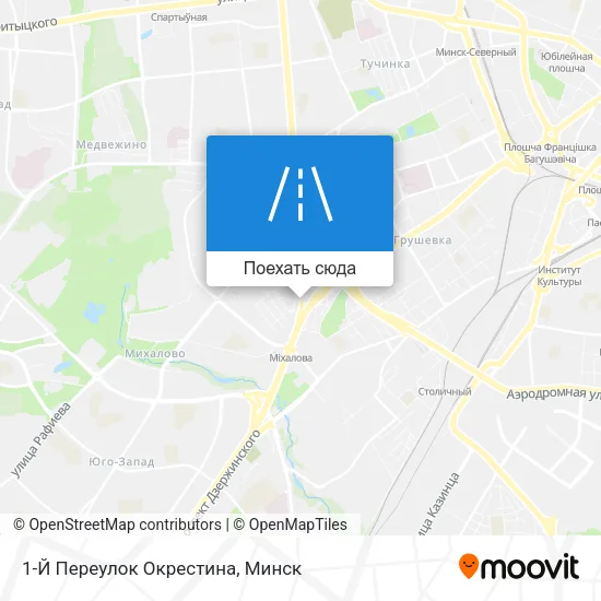 Карта 1-Й Переулок Окрестина