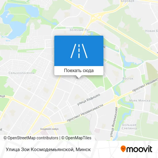 Карта Улица Зои Космодемьянской