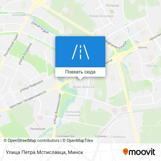 Карта Улица Петра Мстиславца