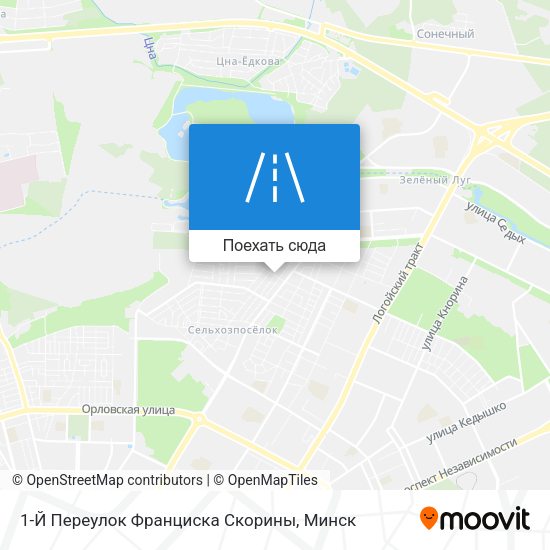 Карта 1-Й Переулок Франциска Скорины