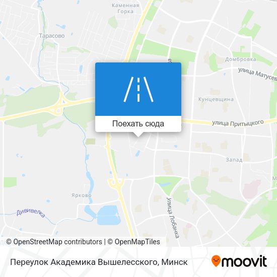 Карта Переулок Академика Вышелесского