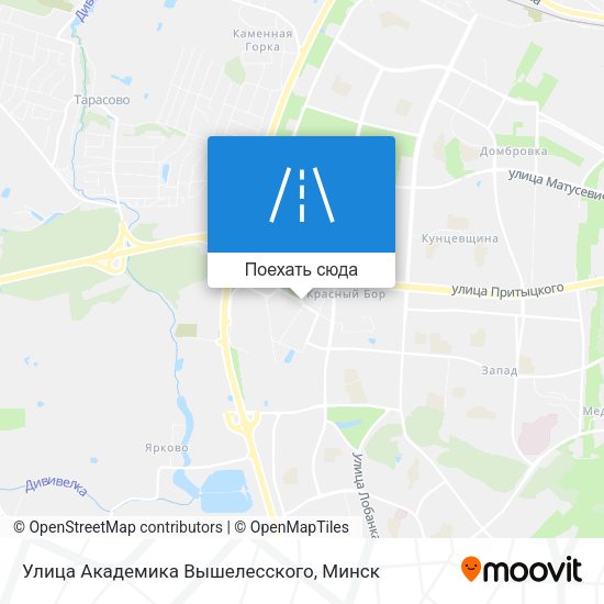 Карта Улица Академика Вышелесского