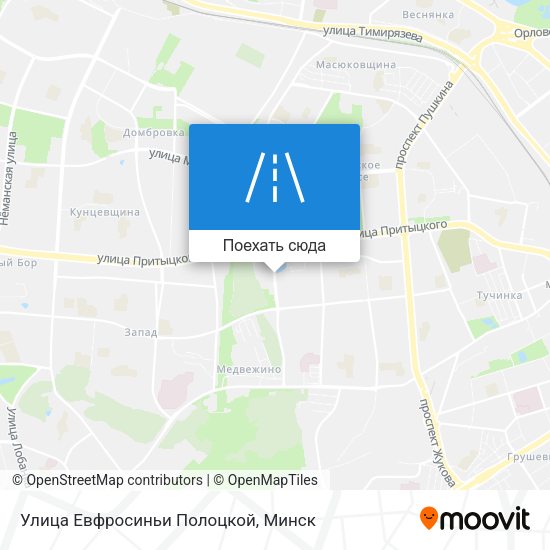 Карта Улица Евфросиньи Полоцкой