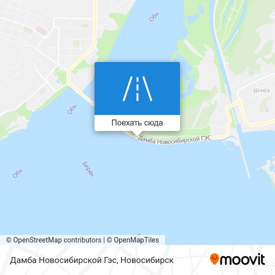 Карта Дамба Новосибирской Гэс