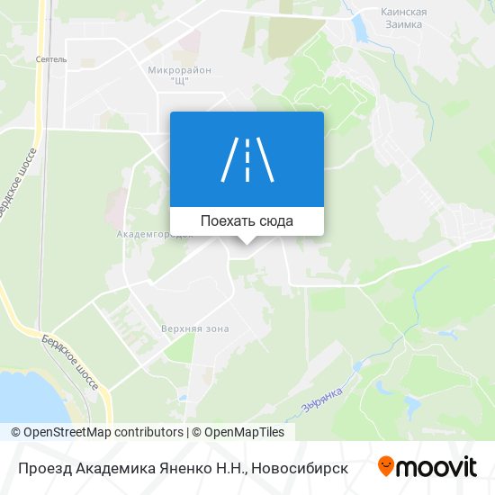Карта Проезд Академика Яненко Н.Н.