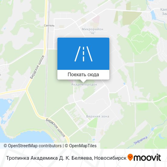 Карта Тропинка Академика Д. К. Беляева