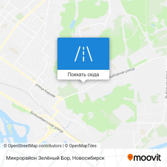 Карта Микрорайон Зелёный Бор