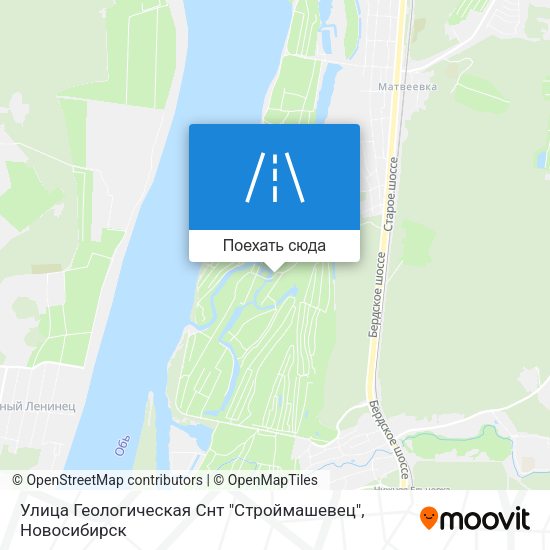 Карта Улица Геологическая Снт "Строймашевец"
