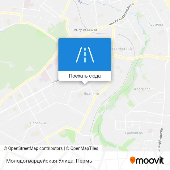 Карта Молодогвардейская Улица