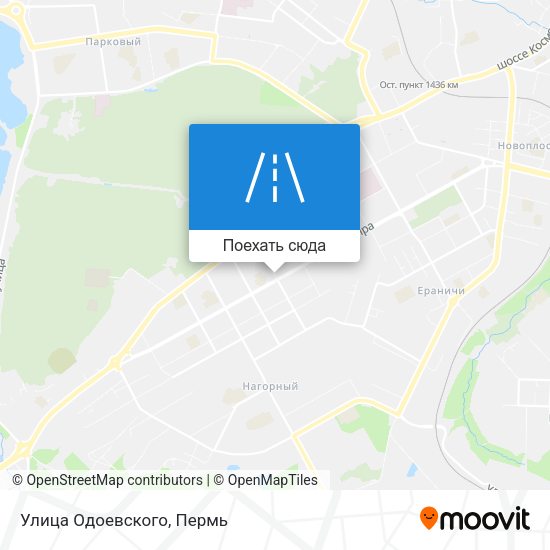 Карта Улица Одоевского
