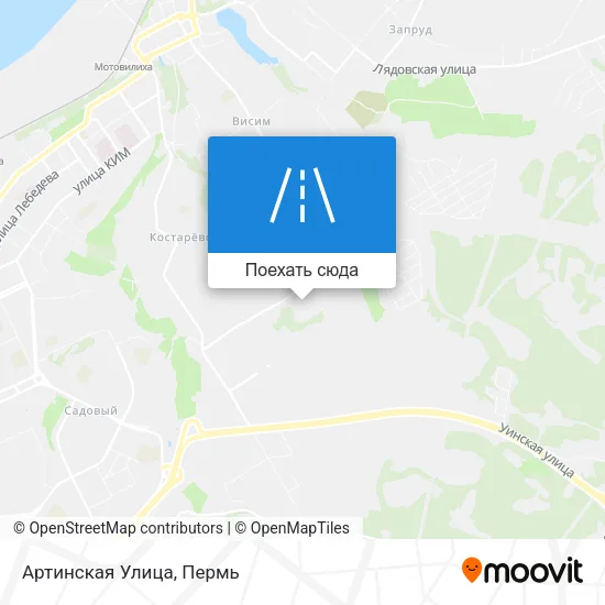 Карта Артинская Улица