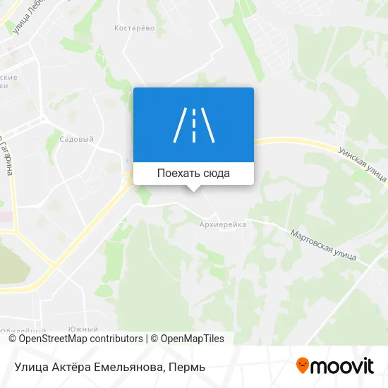 Карта Улица Актёра Емельянова