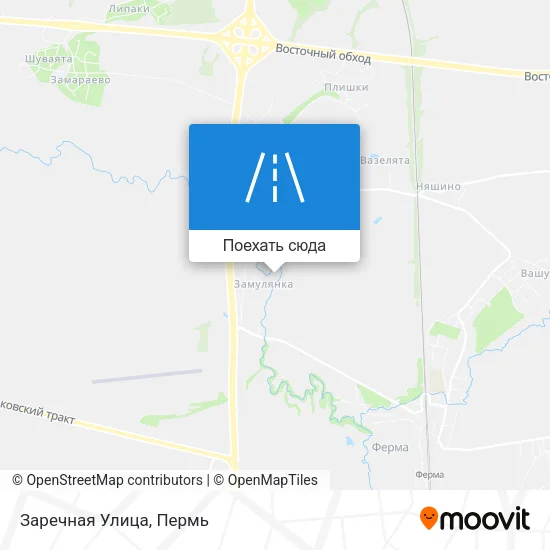 Карта Заречная Улица