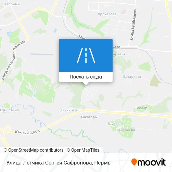Карта Улица Лётчика Сергея Сафронова