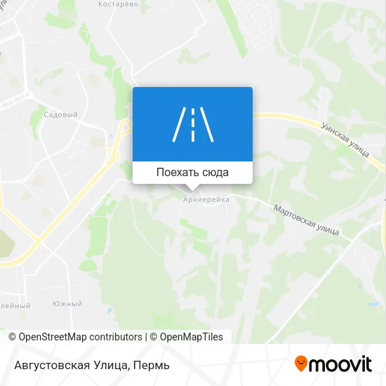 Карта Августовская Улица