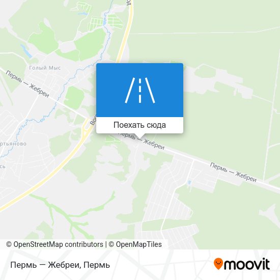 Карта Пермь — Жебреи