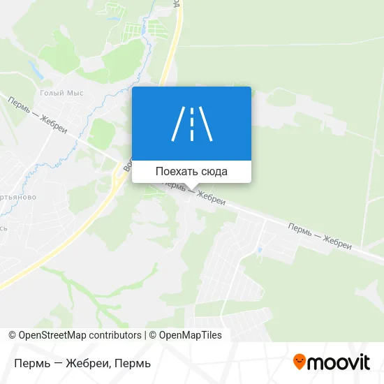 Карта Пермь — Жебреи