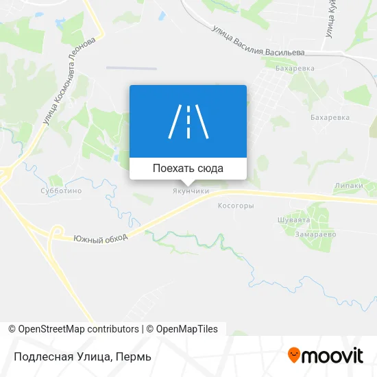 Карта Подлесная Улица