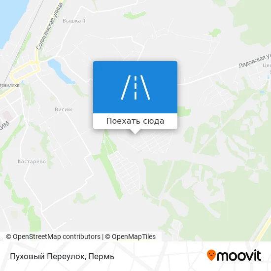 Карта Пуховый Переулок