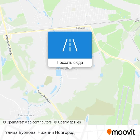 Карта Улица Бубнова