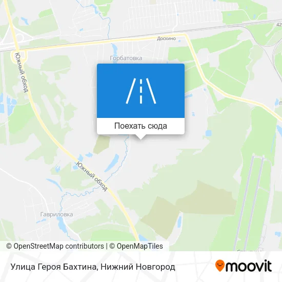 Карта Улица Героя Бахтина