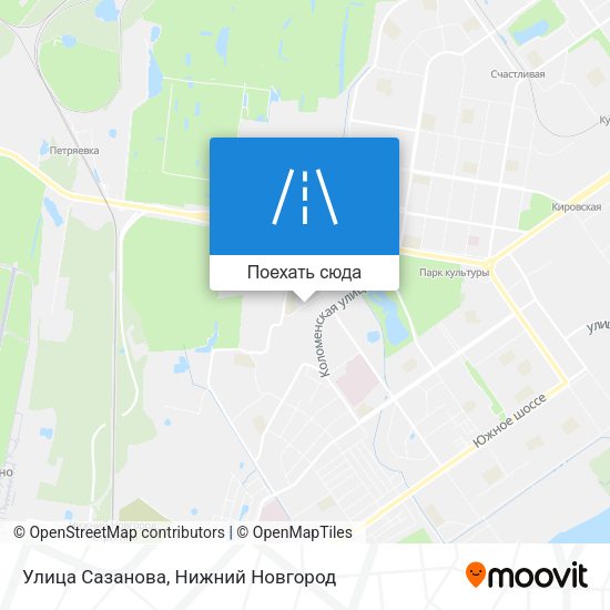 Карта Улица Сазанова