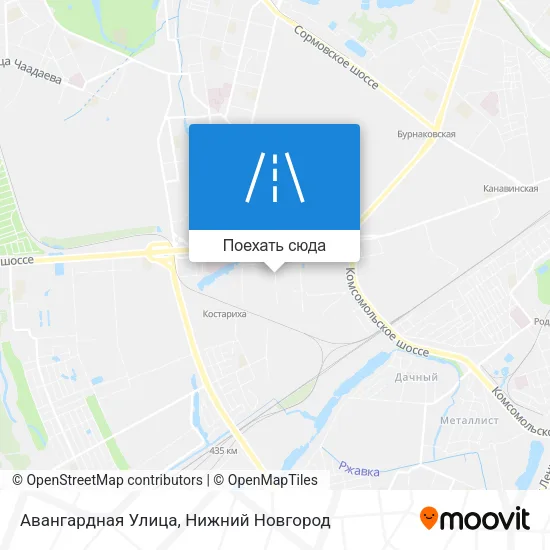 Карта Авангардная Улица