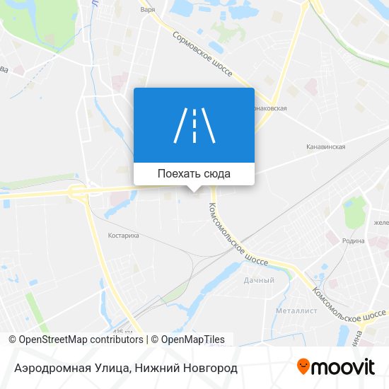 Карта Аэродромная Улица