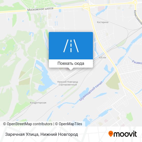 Карта Заречная Улица