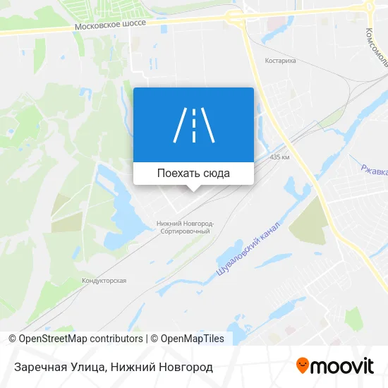 Карта Заречная Улица