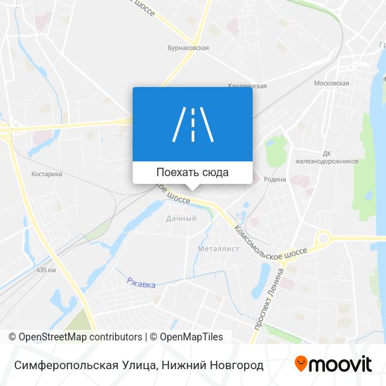 Карта Симферопольская Улица
