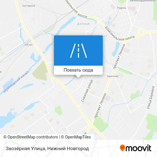 Карта Заозёрная Улица