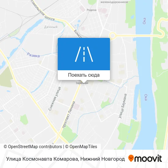Карта Улица Космонавта Комарова