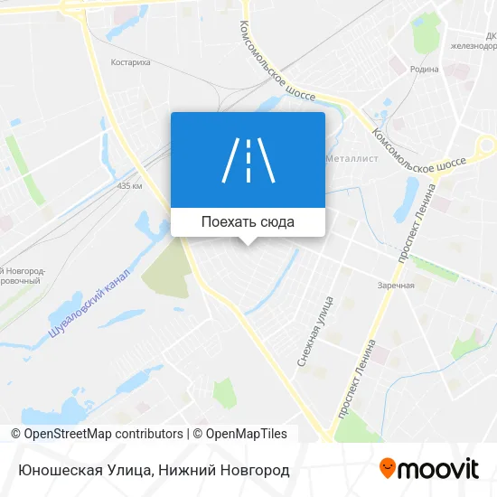 Карта Юношеская Улица