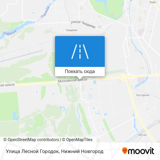Карта Улица Лесной Городок